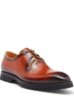 Maison Forte NWOT Connor Wholecut Plain Toe Derby In Cognac Mens Sz 8.5